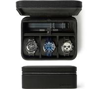 TAWBURY Leder-Uhrenetui für Reisen mit Aufbewahrungsfach - Uhrenbox zum Reisen | Uhrenkasten | Uhr Box 3 Uhren | Watch Case Travel