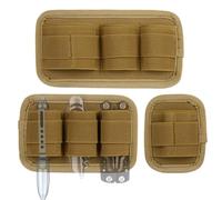 Taxatm EDC Tactical Elastic Modular Organizer, EDC Insert Pouch Panel Hook Backed Accessories Holder, EDC Elastic Organizer Holder for Backpack with 2 D Ring (1 Set Brown)