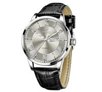 Taxau Herren Armbanduhr mit Lederband Herrenuhren Lederarmband Schwarz Analoge Quarzuhr für Herren mit Datum und Beleuchtung Geschäft Uhr Herren Leder Wasserdicht Geschenk Männer
