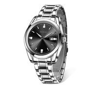 Taxau Luxus Silber Kleid Uhren Schwarz Für Männer Herrenuhren Mit Datum Reloj para Hombre Business Armbanduhren Wasserdicht Leuchtend Edelstahl