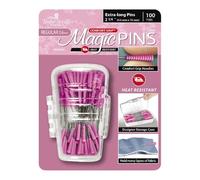 Taylor Seville Originals Magic Komfortgriff Flachkopf Extra Lange Stecknadeln - Rasiermesserscharfe Spitze mit Hitzebeständigem Griff, Rosa, 0.6 x 56mm - 100 Stücke