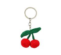 TAZIZI Handgefertigter Kirsch-Anhänger mit Herzanhänger, modisches Obst-Handy-Schlüsselband, Ornament-Zubehör für Frauen, 2, 3.54x1.18in