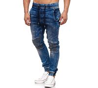 Tazzio Herren Jeans Regular Fit im Biker Jogger-Stil L