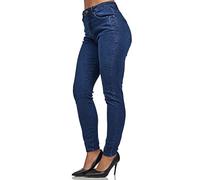 Tazzio Damen Skinny Fit Jeans High Waist Denim Jeanshose Slim Stretch Hose F107 Dunkelblau 34