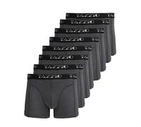Tazzio Herren Boxershorts BS1000 - 8er Pack Basic Unterhosen Baumwolle - Bequeme Retroshorts mit Komfortbund | Atmungsaktive Männer Unterwäsche in Anthrazit - Größe XXL
