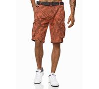Tazzio Herren Cargo Shorts Cargoshorts inkl. abnehmbarem Gürtel A201 (Rot, W40)