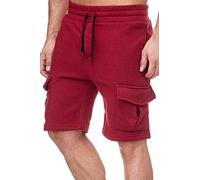 Tazzio Herren Cargo Shorts Sweatshort Jogginghose Fitnesshose Traininghose Sweatpants Sporthose Freizeithose (M, Bordo (18605))