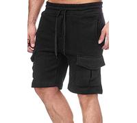 Tazzio Herren Cargo Shorts Sweatshort Jogginghose Fitnesshose Traininghose Sweatpants Sporthose Freizeithose (XL, Schwarz (18605))