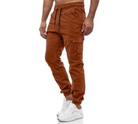 Tazzio Herren Cargohose 16610 - Cargo Jogger Chino Hose Regular Fit mit Stretch Baumwollmischung - Freizeit Jeanshose Camel, 4XL