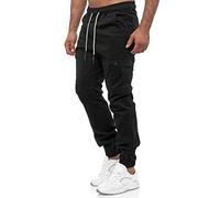Tazzio Herren Cargohose 16610 - Cargo Jogger Chino Hose Regular Fit mit Stretch Baumwollmischung - Freizeit Jeanshose Schwarz 4XL