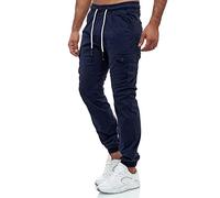Tazzio Herren Cargohose 16610 - Cargo Jogger Chino Hose Regular Fit mit Stretch Baumwollmischung - Freizeit Jeanshose Navyblau 3XL