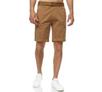 Tazzio Herren Cargo Shorts Cargoshorts inkl. abnehmbarem Gürtel A200 (Camel, W36)