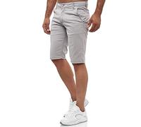 Tazzio Herren Chino Shorts 20549 - Kurze Hose Slim Fit Stretch Sommer Chinoshorts - Grau 30W