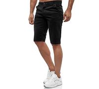 Tazzio Herren Chino Shorts 20549 - Kurze Hose Slim Fit Stretch Sommer Chinoshorts - Schwarz 38W