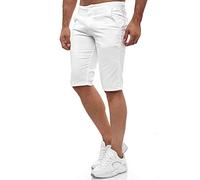 Tazzio Herren Chino Shorts Chinoshorts Designer Hose (Weiß, W34)
