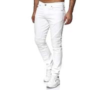 Tazzio Herren Denim Biker-Jeans Slim Fit M517-2 Weiss 42/34