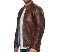 Tazzio Herren Jacke Lederjacke Echtleder Leder Übergangsjacke 19707 (Camel, S)