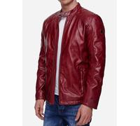 Tazzio Herren Jacke Lederjacke Echtleder Leder Übergangsjacke 19707 (Weinrot, XL)