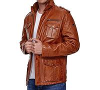 Tazzio Herren Jacke Lederjacke Trenchcoat S