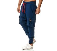 Tazzio Herren Jogginghose Cargohose im Haremstil 19619 Navyblau S
