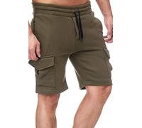Tazzio Herren Shorts Cargo Hose Cargoshorts Bermuda Sweatshorts Kurze Jogging Hose Jogginghose Fitnesshose Traininghose Sweatpants Sporthose Freizeithose 18605 M2 Khaki XXL