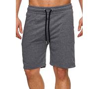 Tazzio Herren Sweatshort Jogginghose Fitnesshose Traininghose Sweatpants Sporthose Freizeithose 17600 Anthrazit S
