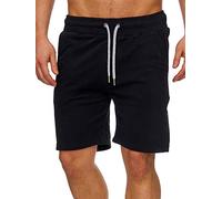 Tazzio Herren Sweatshort Jogginghose Fitnesshose Traininghose Sweatpants Sporthose Freizeithose 17600 Schwarz M