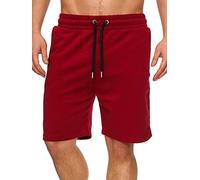 Tazzio Herren Sweatshort Jogginghose Fitnesshose Traininghose Sweatpants Sporthose Freizeithose 17600 Bordo S