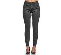 Tazzio Jeans Damen High Waist Denim Slim Skinny Fit Jeanshose Stretch Hose F101 Anthrazit 40