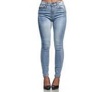 Tazzio Jeans Damen High Waist Denim Slim Skinny Fit Jeanshose Stretch Hose F101 Hellblau 46