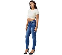 Tazzio Jeans Damen Skinny Fit Denim Jeanshose Stretch Hose F108 (38, Blau)