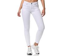 Tazzio Jeans Damen Skinny Fit Stretch Hose Denim Jeanshose Slim F114 (Weiß, 52)