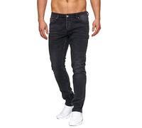 Tazzio Jeans Herren Slim Fit Stretch Jeanshose Hose Denim 16533 (40/34, Schwarz)