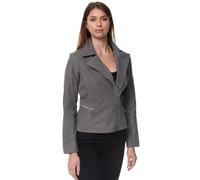 Tazzio Lederjacke Damen Leder Jacke Echtleder Biker Look F500 (Grau, L)