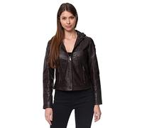 Tazzio Lederjacke Damen Leder Jacke Echtleder Biker Look F503 (XL, Braun)