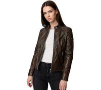Tazzio Lederjacke Damen Leder Jacke Echtleder Biker Look F520 (Braun, S)
