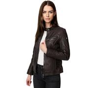 Tazzio Lederjacke Damen Leder Jacke Echtleder Biker Look F522 (Braun, M)