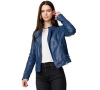 Tazzio Lederjacke Damen Leder Jacke Echtleder Biker Look F523 (Navy, M)