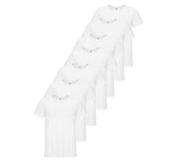 Tazzio T-Shirt Herren 7er-Pack Rundhals Shirt Rundhalsausschnitt Basic E106 (Weiß, L)