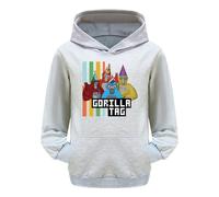 TBNRFrags Jungen Hoodies Gorilla Tag 3D Kapuzenpullover Kinder Langarm Top Cartoon Pullover mit Tasche Grafik Sweatshirt, grau, 11-12 Years