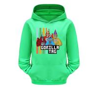 TBNRFrags Jungen Hoodies Gorilla Tag 3D Kapuzenpullover Kinder Langarm Top Cartoon Pullover mit Tasche Grafik Sweatshirt, grün, 11-12 Years