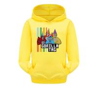 TBNRFrags Jungen Hoodies Gorilla Tag 3D Kapuzenpullover Kinder Langarm Top Cartoon Pullover mit Tasche Grafik Sweatshirt, gelb, 11-12 Years