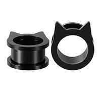 TBOSEN 1 Paar Edelstahl Dämon Schneeflocke Katze Edelstahl Schraubohren Tunnel Stecker Gauges Expander Piercing Modisches Geschenk 2g-1Zoll in 6mm-25mm