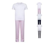 TC059 Towel City Kinder Schlafanzug-Set mit kurzärmeligem T-Shirt und langer Hose White 3/4 Jahre