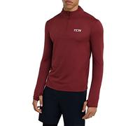 TCA Herren Cloud Fleece mit Brust Reißveschluss - Thermo Sporttop Laufshirt - Cabernet, M
