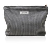 Tcdwla Kosmetiktasche, Kulturtasche Damen, Kulturbeutel Groß, Waschtasche Cord, Makeup Bag, Multifunktionaler für Schule, Reisen, Strand, Einkaufen (Grau)