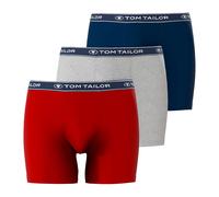 TOM TAILOR Herren Boxershorts, langes Bein | 3er Pack (as3, Alpha, x_l, Regular, Regular, Navy/Grau/Rot, XL)