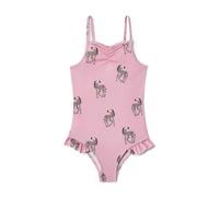 Tchibo - Badeanzug mit Rüschen - Gr. 86/92 - schwarz/print