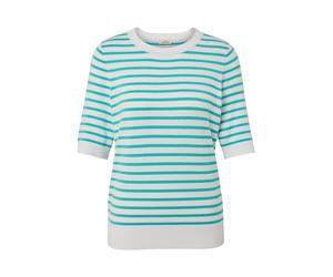 Tchibo - Gestreifter Feinstrickpullover - Damen - Gr. XL - weiß/gestreift