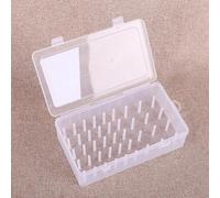 TDCuizent Kunststoff-Spulenbox für Nähgarne und Spulen, transparenter Aufbewahrungs-Organizer mit 42 Regalen, PP-Material, 23,7 x 13,7 x 6,6 cm